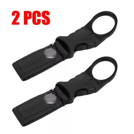Unbranded 2 PCS Water Bottle Buckle Holder Carabiner Belt Backpack Hanger Hook Clip Black