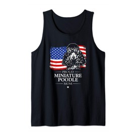 Proud Miniature Poodle Mom American Flag patriotic gift dog Tank Top