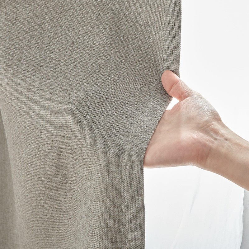Mu-in Ryohin Flame-Retardant and Blackout Dobby Weave Non-Pleated Curtain, Width