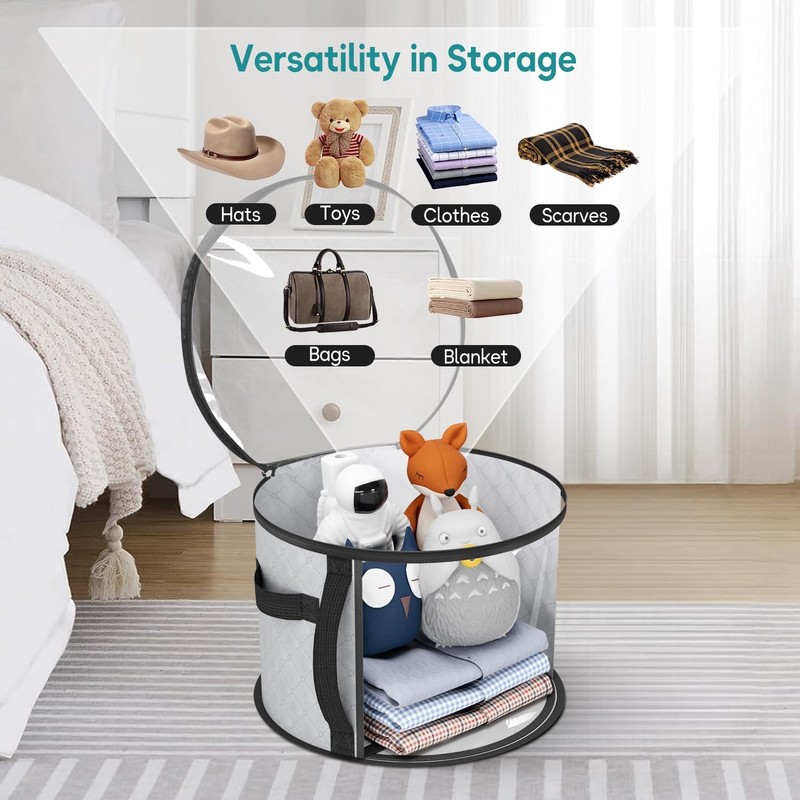 WEKIWGOT Hat Storage with Viewing Window for 7 Hats, Large