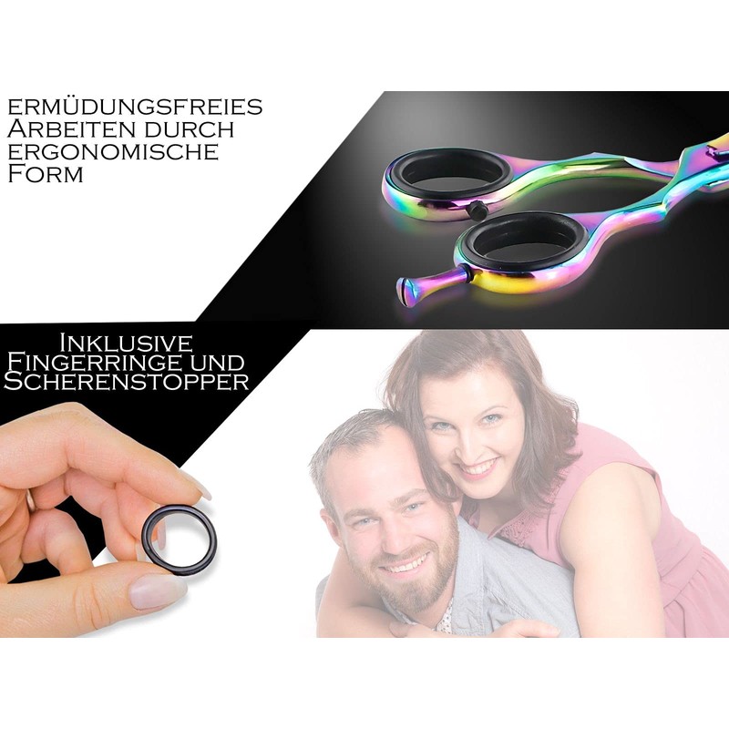 Thinning Scissors for Hair, Titanium, Double Sided, Serrated, 5.5 Inch