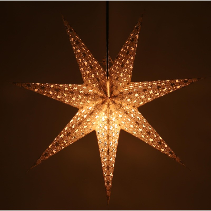 GURU SHOP Foldable Advent Luminous Paper Star, Christmas Star 60