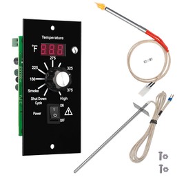 Controller Kit for Traeger BAC236, BAC365, BAC283, etc. (NO Temp Probe Ports) - Fits Bronson 20, Pro 22/34, Texas Elite 34, Lil Tex, Tailgater & More (Excl. PTG/Ranger/Scout) w/7" RTD Probe & Igniter