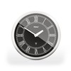 Mebus Radio Controlled Wall Clock 26cm Silent Roman Numerals Silver
