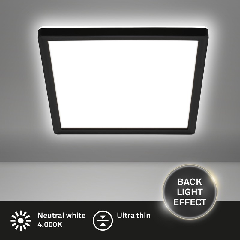BRILONER - LED Ceiling Light with Indirect Light, Flat, Neutral