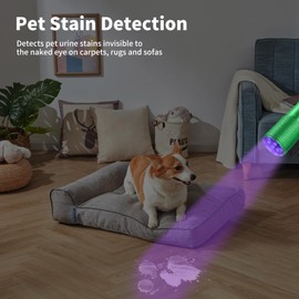 Sunloy 5 Pack Black Light UV Flashlight, 9 LED 395nm Ultraviolet Blacklight Flashlight, Handheld Mini Torch Light Pet Urine Detector for Dog/Cat Urine, Dry Stains(15x AAA Batteries(Green))