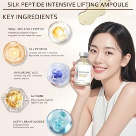 Deep Collagen Anti-Wrinkle Cream In Serum - Deep Collagen Silk Peptide Intensive Lifting Ampoule Serum for Face Tightening and Lifting, Korean Anti Aging Face Serums for Women 1.7fl.Oz/50ml (2)