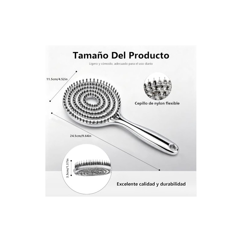 Cepillo para Cabello de Jabalí y Nylon, Cepillo para Cabello