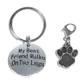 Hidden Hollow Beads Custom Pet Dog and Cat Tags, Funny Cute Sayings for Your Pet's Collar. for Pet Lovers. (My Best Friend Walks On Two Legs)