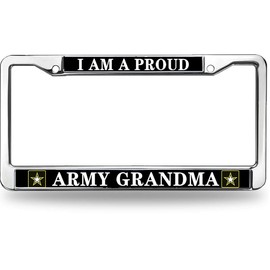 Proud Army Grandma License Plate Frame Custom US Army Support Fade-Resistant License Plate Frame Proud US Army Veteran License Plate Frame for Military