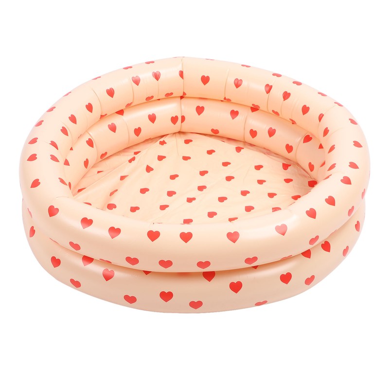 Round Inflatable Swimming Pool Vintage Heart Pattern Thicken Kids Paddling