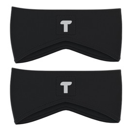TIYA Running Headbands Women Winter Fleece Ear Warmers for Cycling, Jogging, Hiking, 2 Pieces - Black
