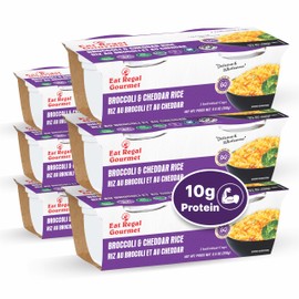 Eat Regal Broccoli & Cheddar Rice, Gluten-Free, Ready in 60 Seconds, 8.8 Oz Cups, Pack of 6