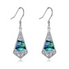 POPLYKE 925 Sterling Silver Abalone Shell Dangle Earrings for Women Geometry Filigree Drop Earrings Abalone Jewelry Gifts
