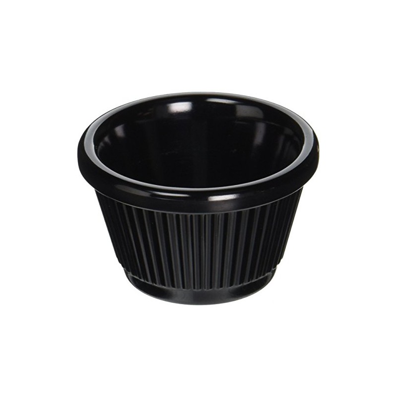 Winco Fluted Ramekins, 1.5-Ounce, Black, 12-Pieces