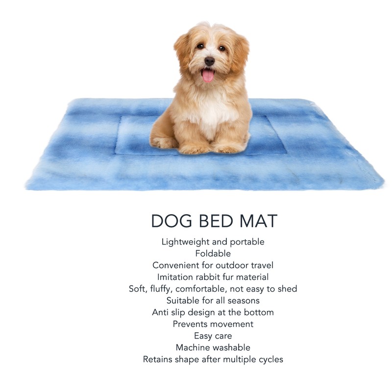 Dog Crate Mat Soft Plush Fluffy Slip Resistance All Seasons