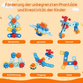 ZOOYAUE Montessori Children's Tool Box, Educational Toy, Wooden Tool Box, Birthday Gift for Girls and Boys from 3 Years