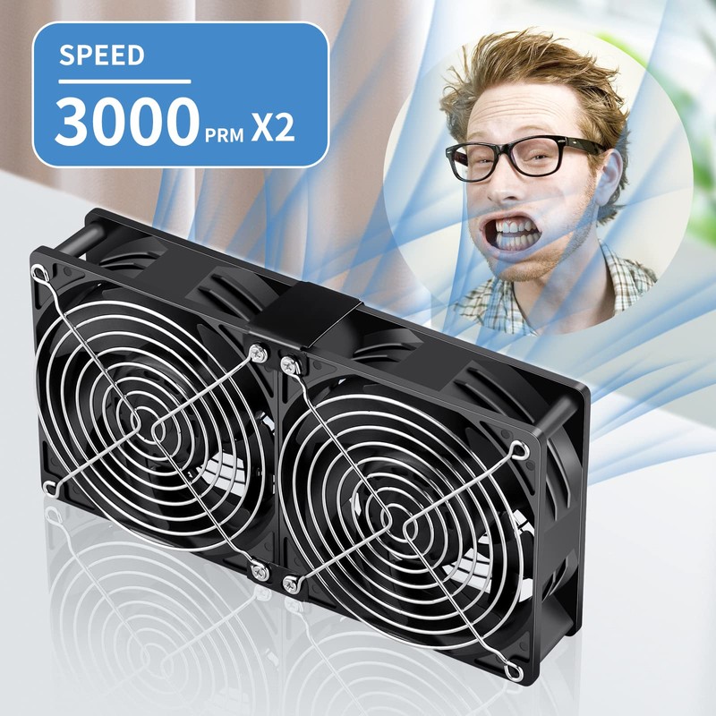 Wathai 120mm 240mm x 38mm Computer Fan with AC Plug,