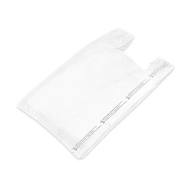 Brilliant Bag Co 100 pack- Grocery bags in multi color -Thick T Shirt Bags - Extra Long Grocery Bags- 12x22 fits std T-shirt holders (White)