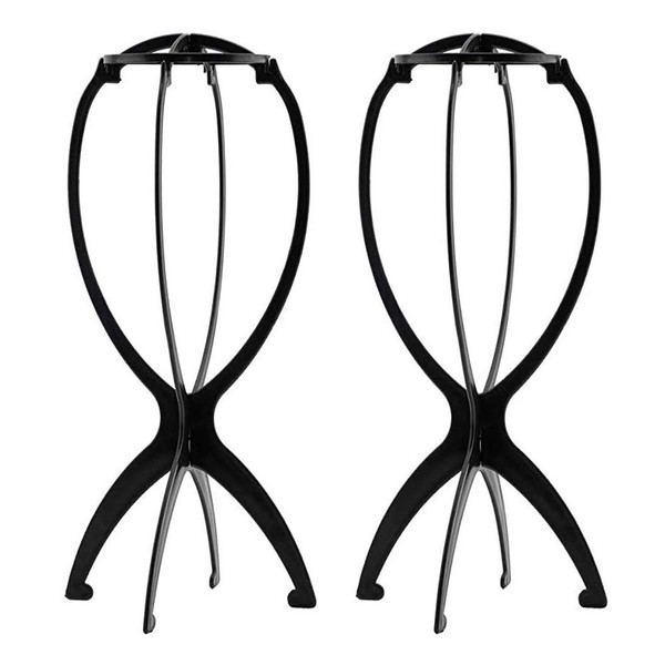 Ruiwen hair 2PCS Wig Stand Portable Collapsible Holder Durable Wig Display 13.8 Inch Tool Travel Stand for All Wigs