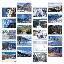 Dear Mapper Ski In New Mexico Postcards Pack 20pc/Set Winter Ski Sport Vintage Travel Postcards Ski Resort Holiday Postcard for Mailing Decor Gift