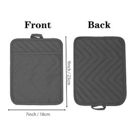 VEIKERY - Soporte para ollas de horno con bolsillo de algodón, resistente al calor, para cocina, guantes de horno, cuadrados, 7 x 9 pulgadas, juego de 5 unidades (gris)