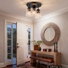 Ymlii 3-Lights Semi Flush Mount Ceiling Light Fixture,Matte Black Kitchen