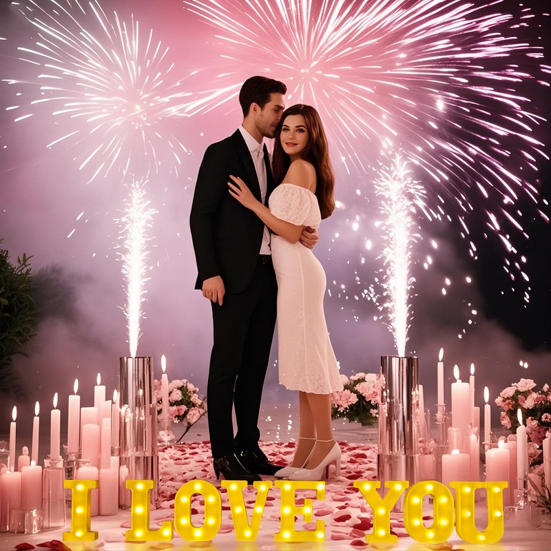 IFNCPF I Love You Light Up Letters Proposing Decorations Set