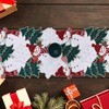 Snowman Table Runner Christmas Tree Green Snowflake Table Decorations Embroidered