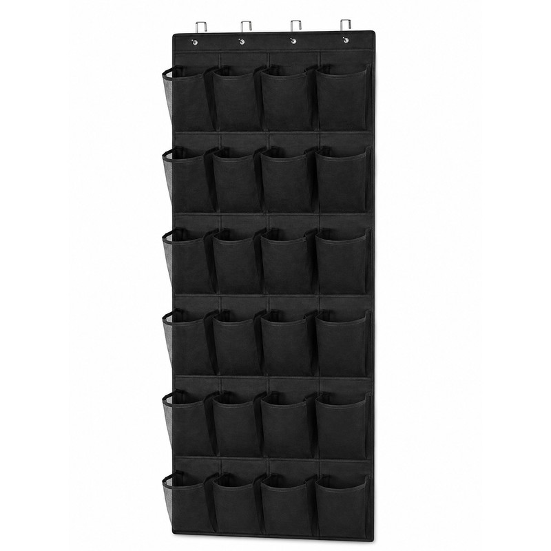 Over The Door Shoe Organizer with 24 Large Mesh Pockets