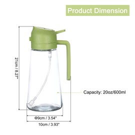 uxcell Oil Sprayer for Kitchen, 2 in 1 Oil Dispenser and Oil Sprayer, 20oz/600ml Olive Oil Spray Bottle for Air Fryer, Kitchen, Salad, Frying, Barbecue(Grass Green)