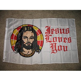 Flag Jesus Loves You Christian 3Ft X 5Ft 3X5 House Banner