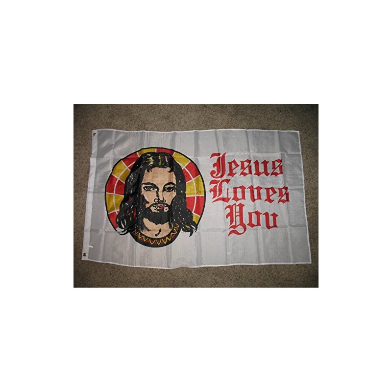 Flag Jesus Loves You Christian 3Ft X 5Ft 3X5 House