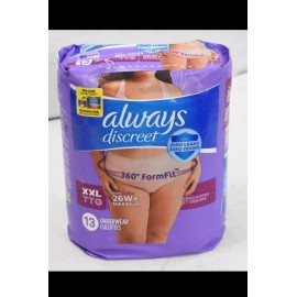 Always Discreet 2XL / XXL Always Discreet Adult Incontinence Underwear for Women Maximum 13 Pack