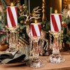 HN HAIINAA Christmas Red Stripes Glitter Flickering Flameless Candles, Battery