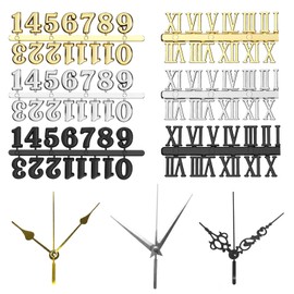 VEGCOO 9 Piece Watch Number Kit Watch Accessories Set Watches Digital Cards Roman Numerals Clock Hands in Gold Silver and Black Three Colour Watch Accessories DIY