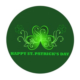 Fiokroo St. Patrick's Day Tablecloth with Elastic Edge, Round Table Cloth Washable Reusable Table Cover for Kitchen Dining Party Picnic, Small, Small (Suitable for 40-44 in)