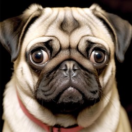 pigpigboss Pug Dog Diamond Painting Arts Kit, 5D Full Round Diamond Painting with Gems, Cute Pet Pug Face Diamond Art Dots Set for Adult Beginner Home Decor (16 X 16 Inches)