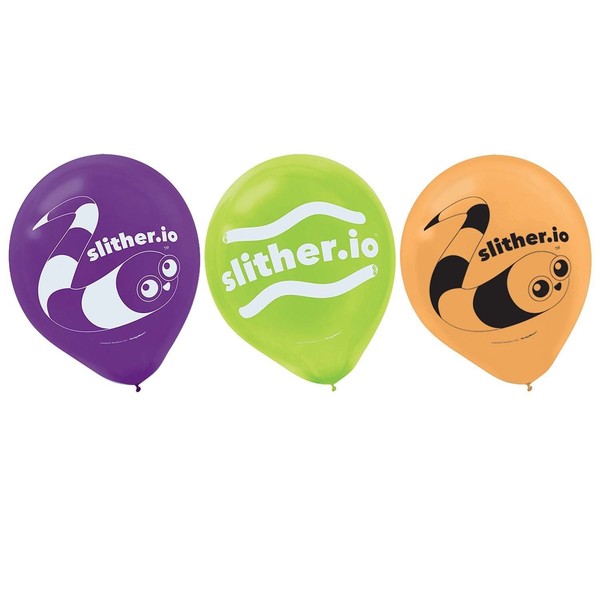 Slither.io™ Printed Latex Balloons, 6 ct., Party Favor