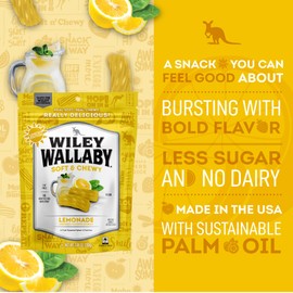 Wiley Wallaby Licorice 7.05 Ounce Classic Gourmet Soft & Chewy Australian Lemonade Licorice Candy Twists, 3 Pack