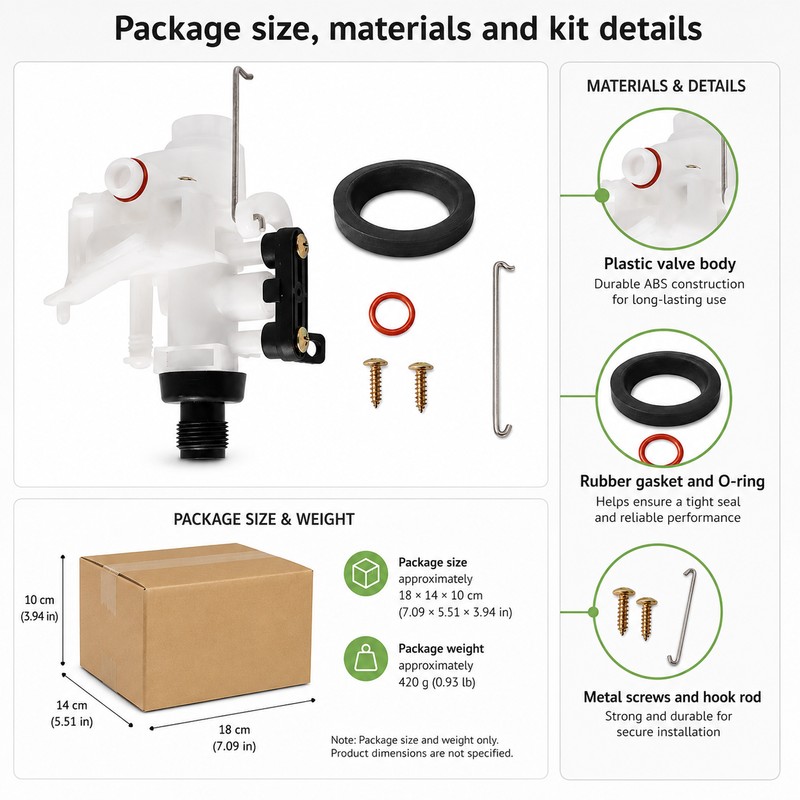 RV Toilet Water Valve Replacement Kit for Aqua Magic V
