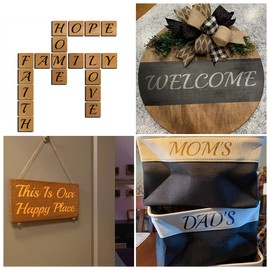 6 Inch Alphabet Letter Stencils for Painting - 70 Pack Letter and Number Stencil Templates with Signs for Painting on Wood, Reusable Cursive Letters Stencils for Chalkboard Wood Signs & Wall Art