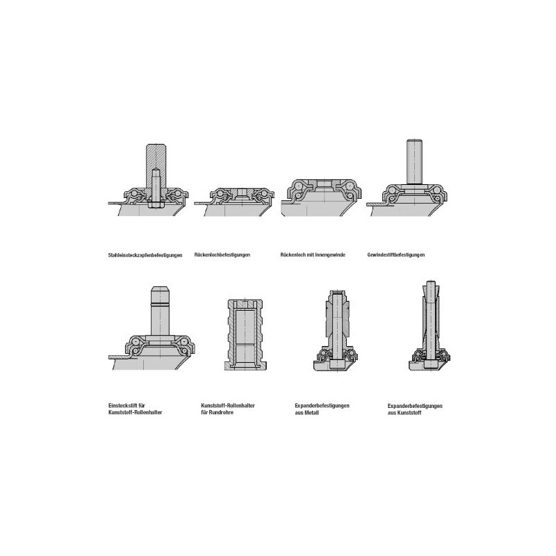 Blickle LRA-VPA 50G-FI Swivel Caster, 1.97" Wheel Diameter, 88 lb.