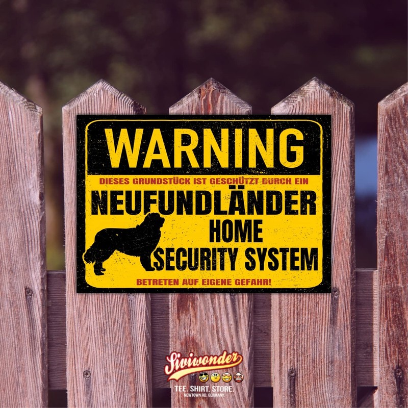 Newfoundland Sign Neufi Warning Security System Door Sign Dog Warning