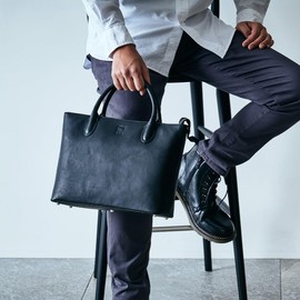 [epe] Mini Tote Bag, Men's, Mini Tote Bag, Genuine Leather, Zipper Included, Camel