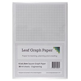 A4 Graph Paper 1mm 0.1cm Squared Engineering - 30 Loose-Leaf Sheets - Grey Grid
