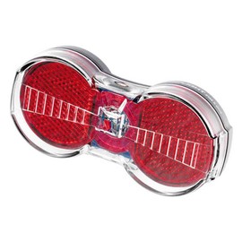 Busch & Müller Unisex - Adult Toplight Flat S Plus LED Pannier Rack Rear Light, Red, Transparent, One Size