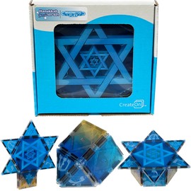 CreateOn Hanukkah Starter Set - Magnetic Tiles, Building Set for Kids, Magnetic Building Toy, STEM Travel Toys for Boys and Girls Ages 3+, 13-Piece Set (Hanukkah)