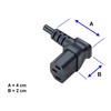 DINIC Power Cable CEE 7/7 to C13 90 Degree Angled