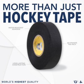 Howies Black Hockey Tape | 1" Black Cloth Stick & Bat Tape for Hockey, Lacrosse, Baseball, Sports | Multiple Pack Sizes | Strong Grip, Durable, Long-Lasting | Made in USA (3 Pack)